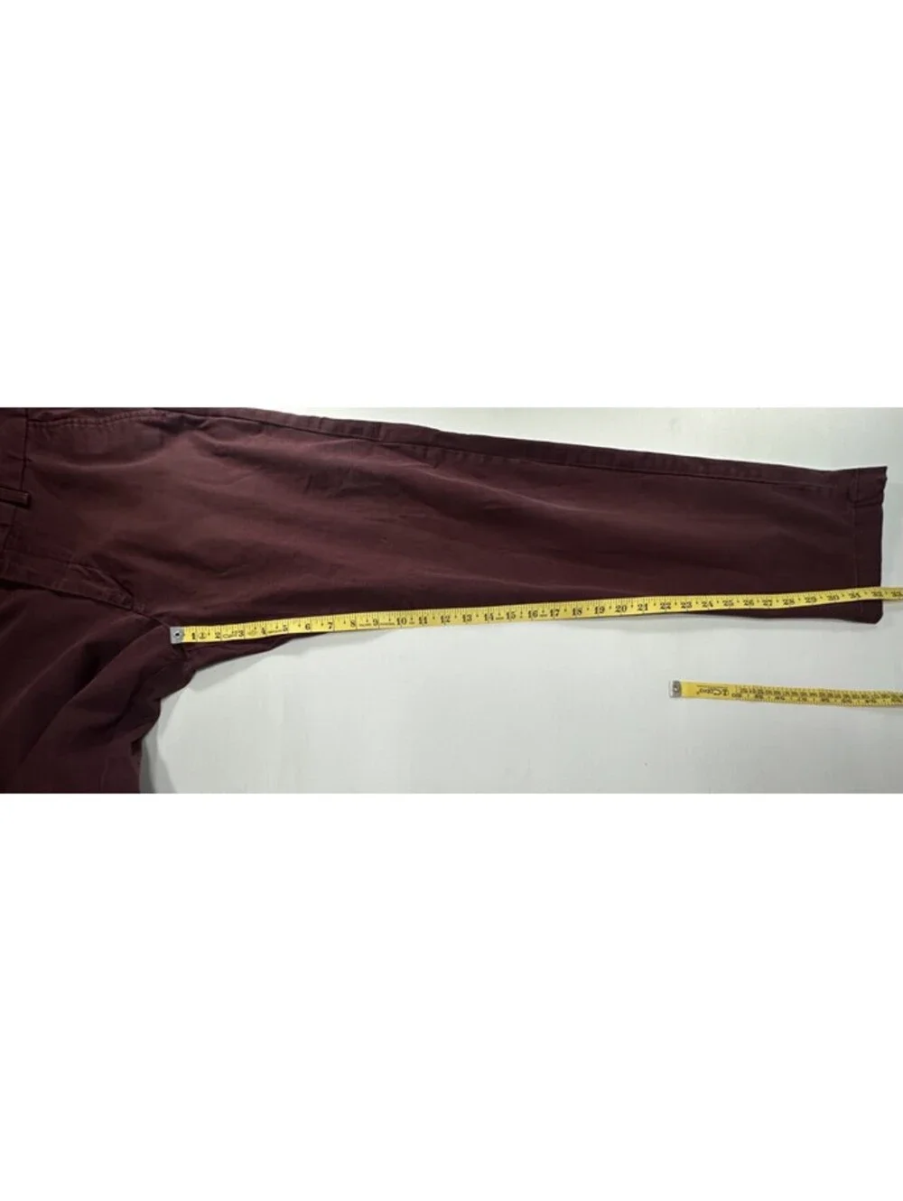 Banana Republic Fulton Skinny Flat Chinos Maroon Mens 35/34